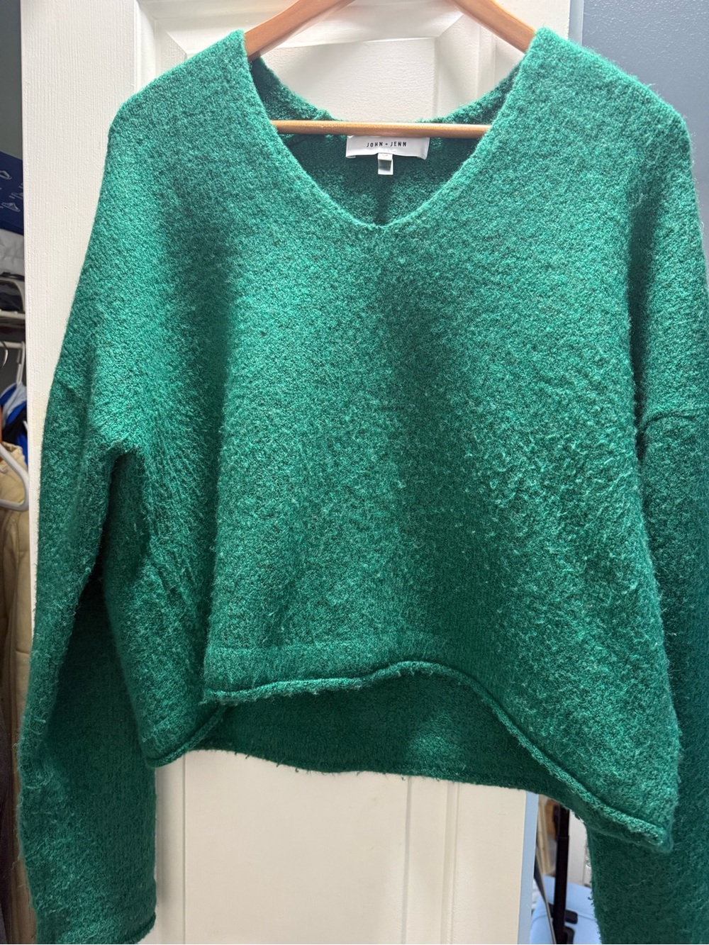 John + Jenn Forest Green V-Neck Sweater